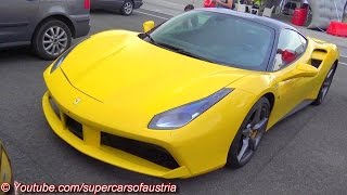 I spotted this new yellow ferrari 488 gtb. the video shows some
accelerations, fly bys, a start up, revs and walkaround. filmed during
racing d...