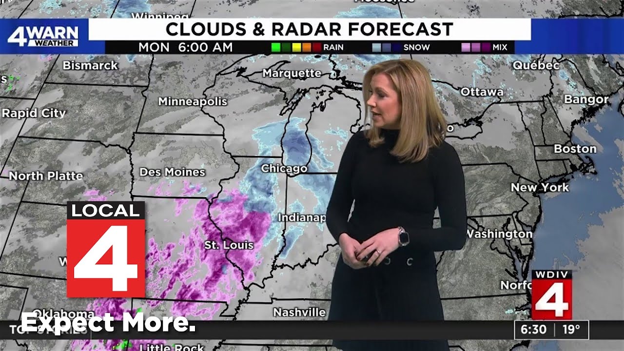 Another round of snow, wintry mix heading toward Metro Detroit to start ...