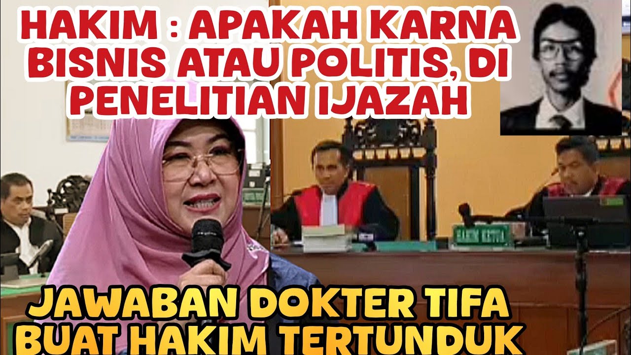 Hakim tertunduk !! Mendengar Jawaban Dokter Tifa, sidang CLS ijazah JKW