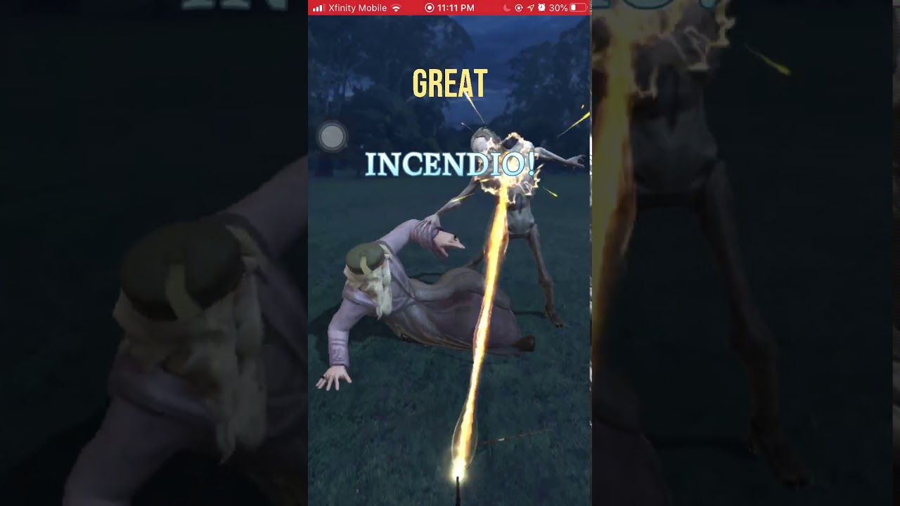 Albus Dumbledore with Incendio trace [Wizards Unite]