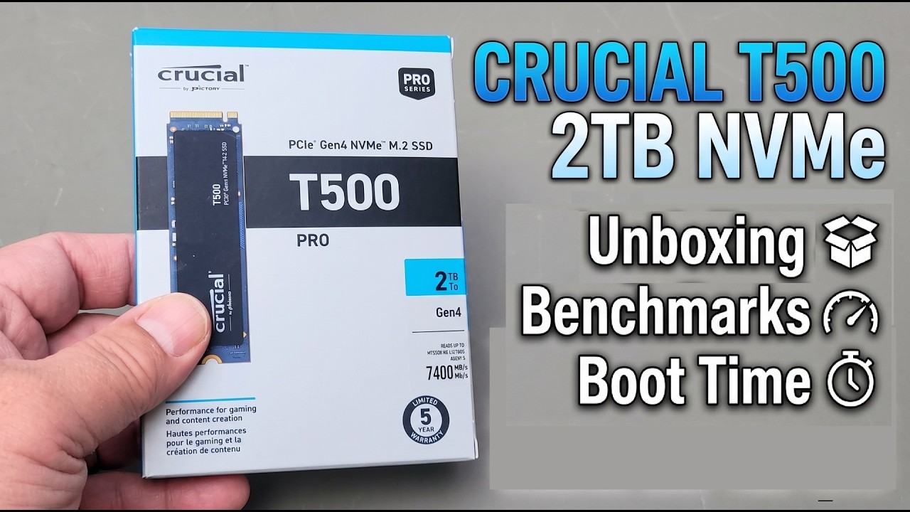Crucial T500 2TB NVMe: Unboxing, Benchmarks & Boot Time - YouTube