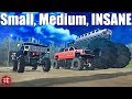 SpinTires MudRunner: Small vs Medium vs INSANE (Truck Night In America)