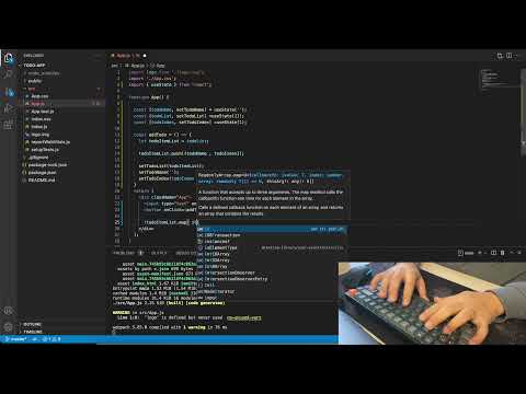 ASMR Programming - Coding Simple React Todo using Hooks - No Talking