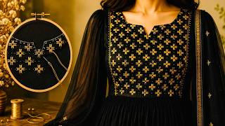 The latest embroidery design for a dress neckline