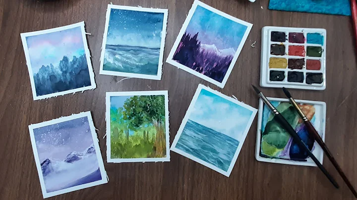 Setting up my QOR Watercolor Palette🎨~new Mini Meeden Porcelain Palette & Painting 6 Mini Landscape🌄