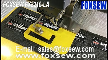 Automatic Label Attaching Pattern Sewing Machine with Fliping Clamp