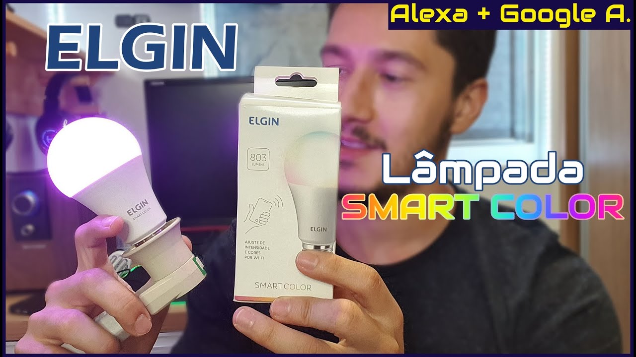 Lâmpada SMART COLOR ELGIN | Wi-Fi, Alexa, Google A. | App smart life/Home