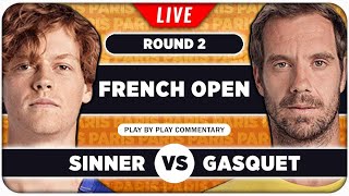 SINNER vs GASQUET • French Open 2024 • LIVE Tennis Play-by-Play Stream