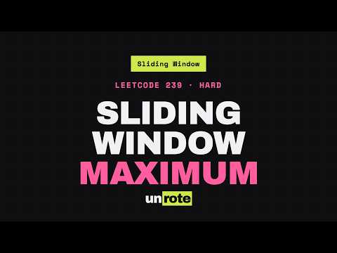 Sliding Window Maximum, Explained (LeetCode 239)