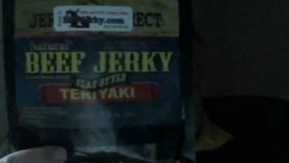 BBTJerky.com Natural Beef Jerky Teriyaki slab style review.wmv