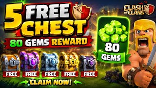 5 FREE CHESTS + 80 GEMS Reward! 😱 New Clash of Clans Free Rewards Guide (2026) screenshot 5