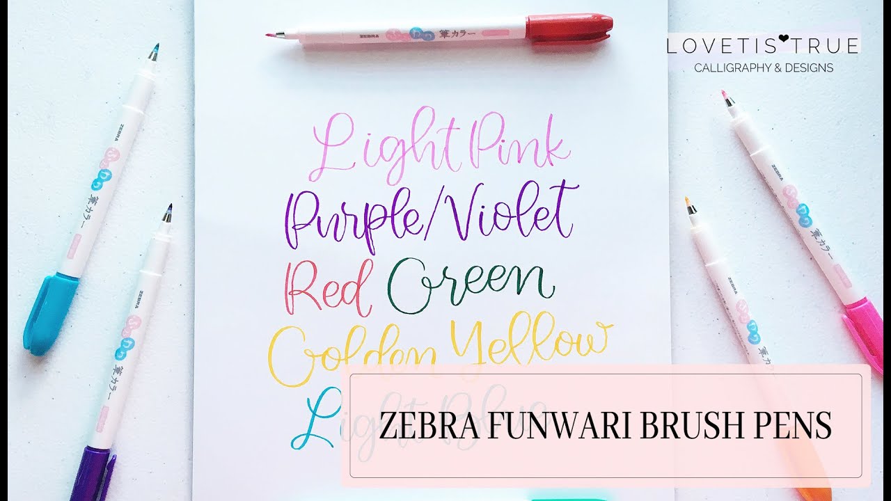 New Brush Pen Review: Zebra Funwari Brush Pen - Brush Lettering