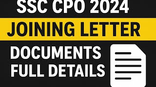 Ssc cpo joining letter documents queries problem solved:) Insta@ thecop_.07