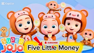 Super JoJo –Five Little Monkeys Jumping on the Bed|Nursery Rhymes for Kids •|JoJo Kids Learn Video•|