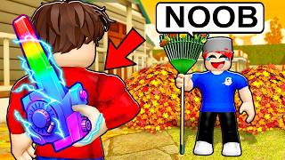 I Pretended to be a NOOB Then Raked a TRILLION LEAVES...