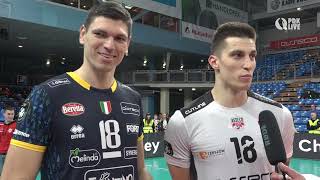 Klemen Cebulj i Marko Podrascanin po meczu Asseco Resovia - Trentino ITAS