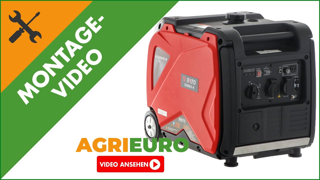 Montagevideo Inverter Stromerzeuger 3,2 kW einphasig Rato R3000iE-R - mit Trolley-System
