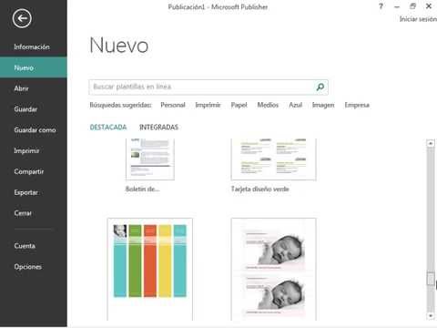 Cuales son las plantillas de publisher 2016