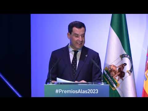 Juanma moreno habla de Andalucía TRADE en la entrega de premios Alas 2023