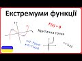 Критичні точки, екстремуми та як знайти найбільше та найменше значення функції