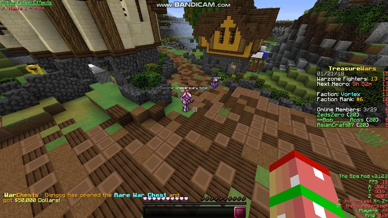 Bonnie843 and CreeperScary hacking on treasure wars bandit