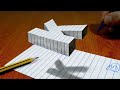 3D Trick Art On Line Paper, Floating Letter K