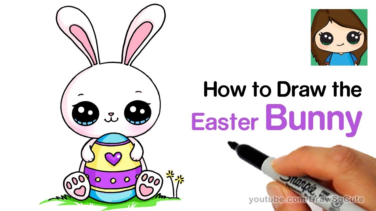 HOW TO DRAW AN EASTER BUNNY EASY DRAWING EASY AND FOFO - Drawing to Draw 