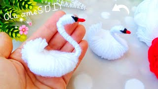 It's so Beautiful ☀ Super Easy Swan Making Idea with Yarn  You will Love It DIY Woolen Swan Craft