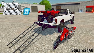 How To Load ATV'S And DIRTBIKES Into Truck On Xbox/PlayStation/PC! | TRUCK RAMPS | FS22