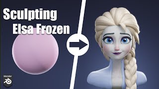 Sculpting Elsa Frozen Blender 3D Timelapse