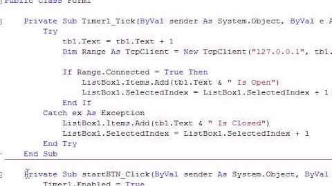 VB.NET - How To Make A Simple Port Scanner Using The Sockets NameSpace - DETAILED SIMPLE TUTORIAL