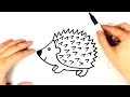 How to draw a hedgehog for kids  hedgehog drawing lesson