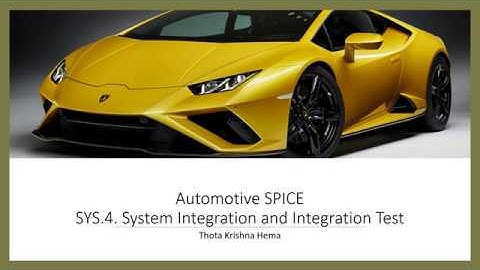 SYS 4 System Integration and Integration Testing