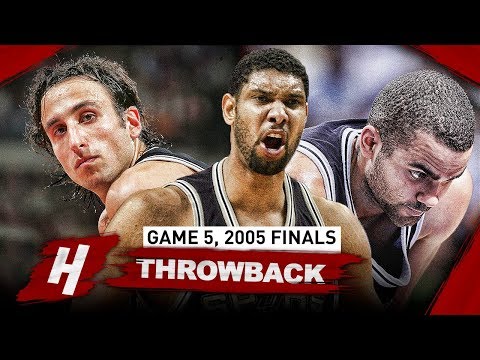 Tim Duncan, Tony Parker & Manu Ginobili Game 5 Highlights vs Pistons 2005 NBA Finals - EPIC Night!