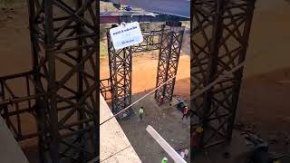 Winch Machine Rope Break 🚧 #viral #construction #bridge #bowstring #girder