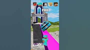 Noob vs PRO vs Hacker vs Dog vs HEROBRINE Car Bridge Challenge! - BeamNG.Drive