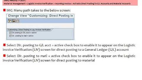SAP Tips and Tricks MIRO – Posting to a General Ledger (G/L) or Material