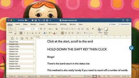 How to do a partial word count in MS Word (Mac)