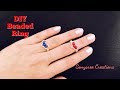 Heart Ring. Best Easiest DIY Ring ever. How to make Bicone beaded ring