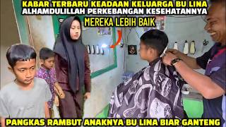 BERITA GEMBIRA KABAR KELUARGA BU LINA DAN KE 4 ANAK YATIM ANAKNYA DI CUKUR SAMA EMAKNYA AUTO TROMBOL