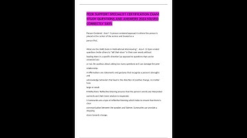 PEER SUPPORT SPECIALIST CERTIFICATION EXAM STUDY QUESTIONS AND ANSWERS 2024 SOLVED CORRECTLY 100%