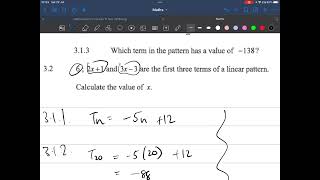 LINEAR NUMBER PATTERNS Grade 11 practice question Profile