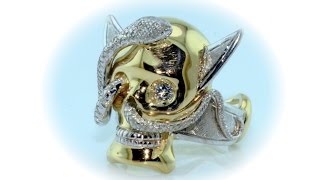 Skull 18kt gold ring handmade