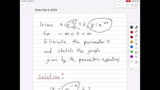 Eliminating a parameter and sketching (Calculus2)