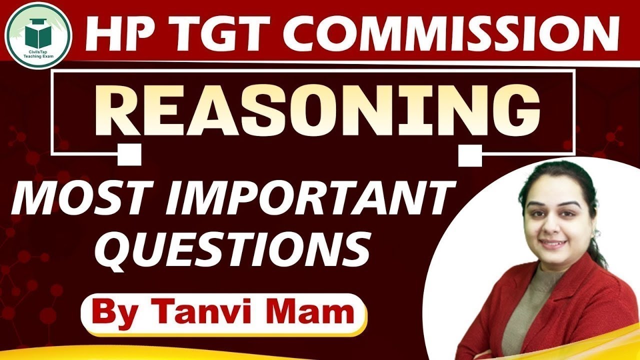 HP TGT Commission | Reasoning | Most Important Questions | By Tanvi mam