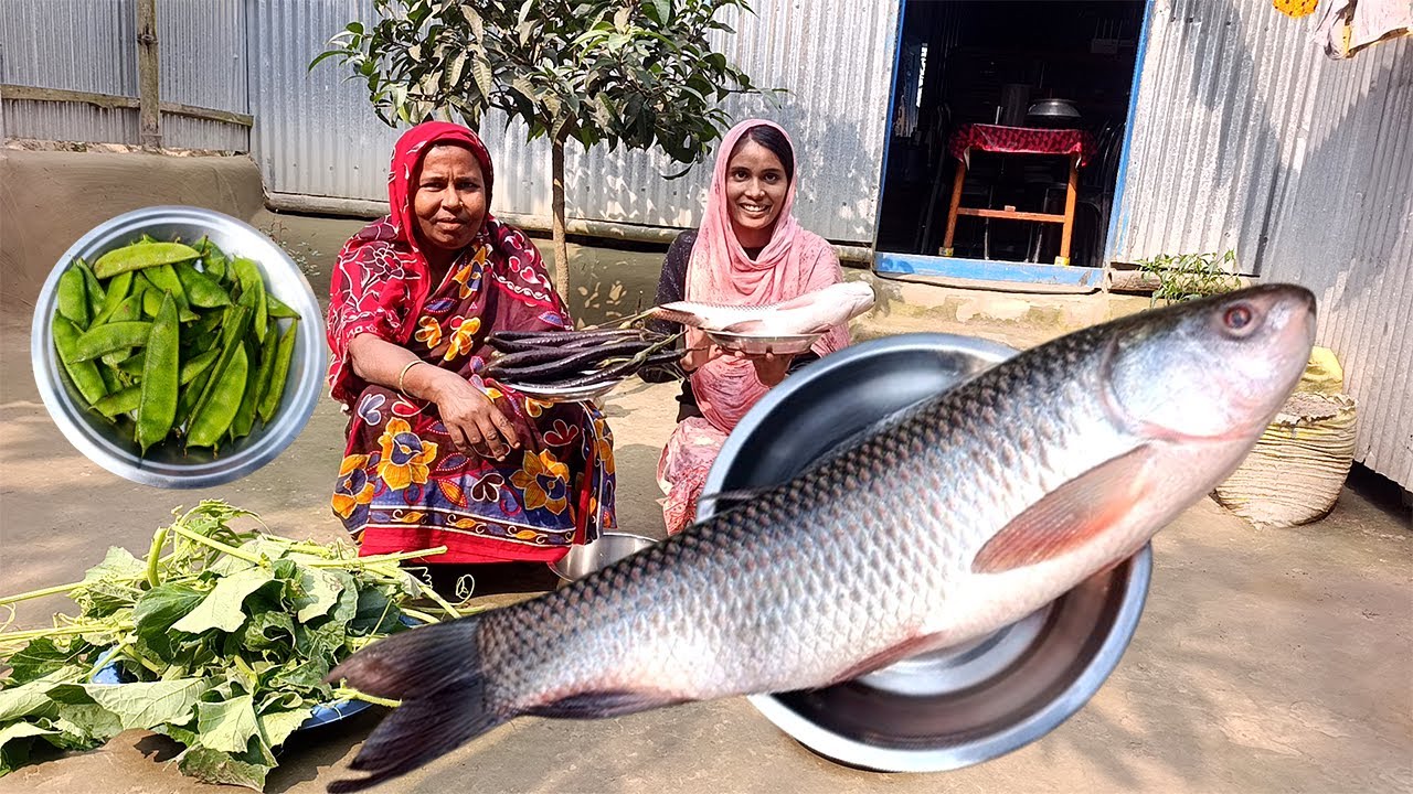 রুই মাছ বেগুন দিয়ে ঝাল ঝাল তরকারি রান্না সাথে সিম আলু রুই মাছ রান্না । Rui mach recipe