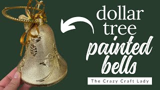 Green and Gold Bells - Painted Dollar Tree Plastic Bells