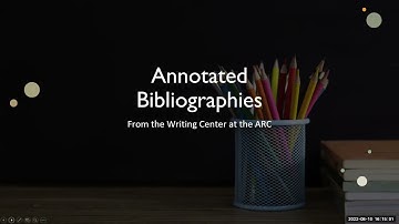 Annotated Bibliography Workshop