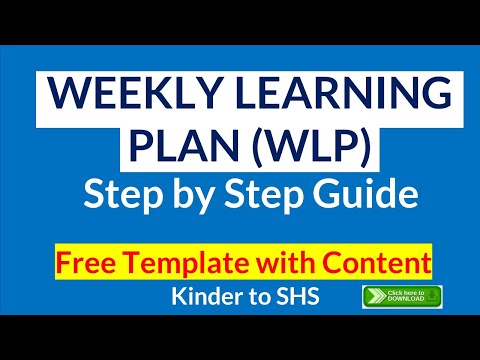 WEEKLY LEARNING PLAN (WLP) GUIDE FOR TEACHERS WITH SAMPLE AND TEMPLATED CONTENT