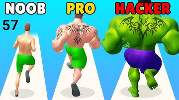 muscle rush 💪 noob vs pro vs hacker gameplay Max Level 57 original contact most popular video